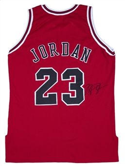 1994-95 Michael Jordan Twice Signed Chicago Bulls Road Game Jersey (PSA/DNA) 